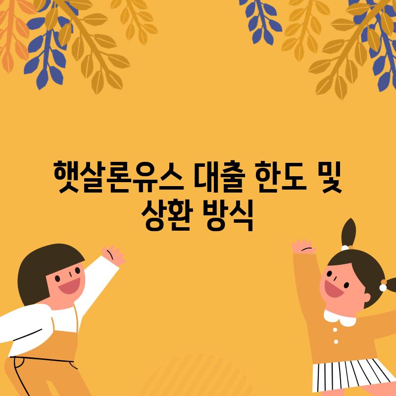 햇살론유스 대출 한도 및 상환 방식