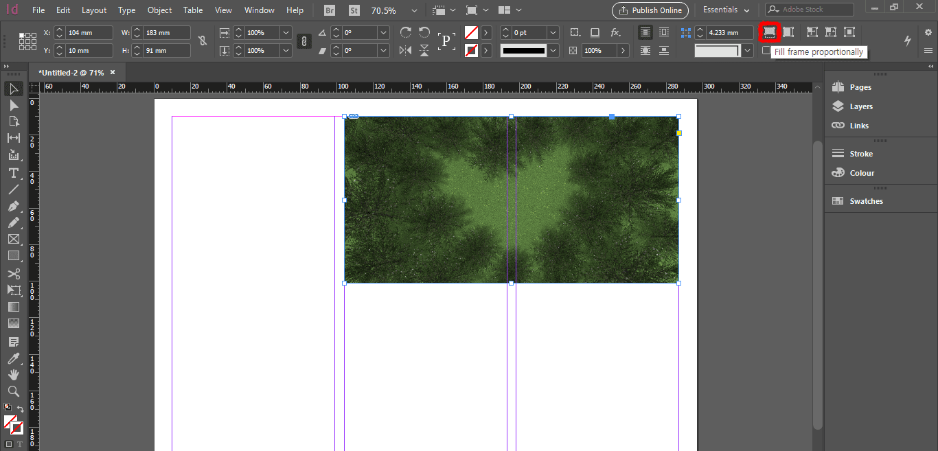인디자인-이미지-비율에-맞게-프레임-채우기