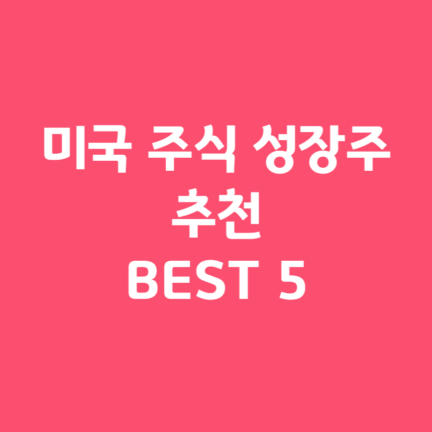 미국 주식 중 추천하는 성장주 BEST5