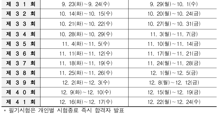 필기시험 일정2