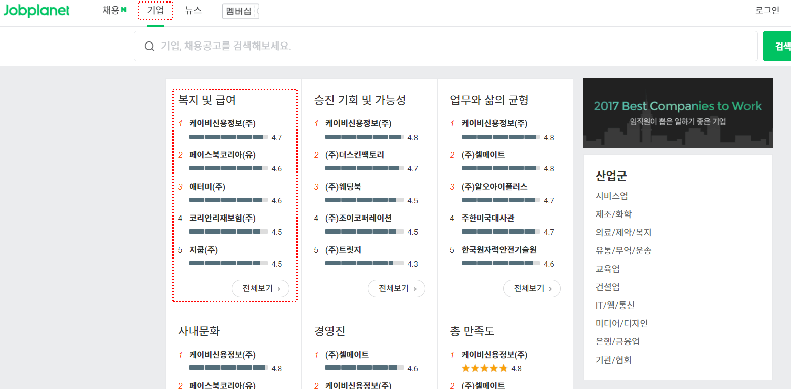 취업정보사이트 잡플래닛