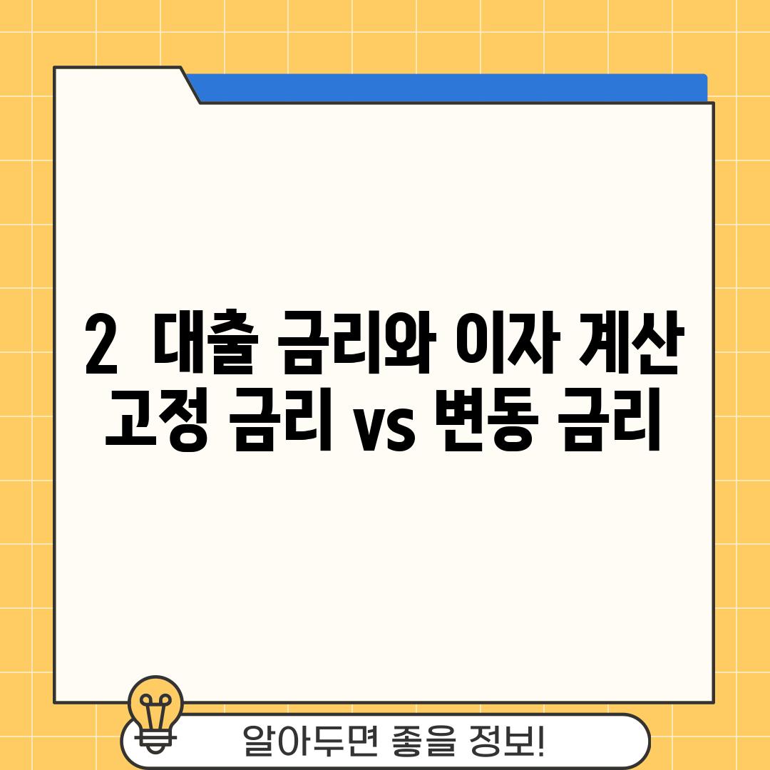 2.  대출 금리와 이자 계산: 고정 금리 vs. 변동 금리