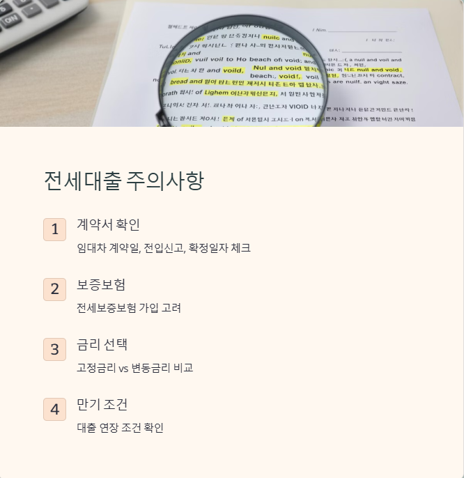 전세대출 주의사항