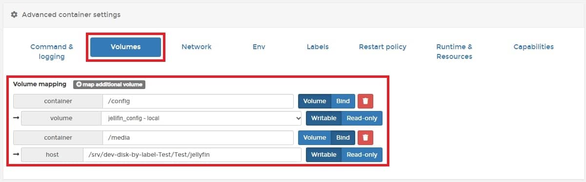 컨테이너 볼륨 연결
