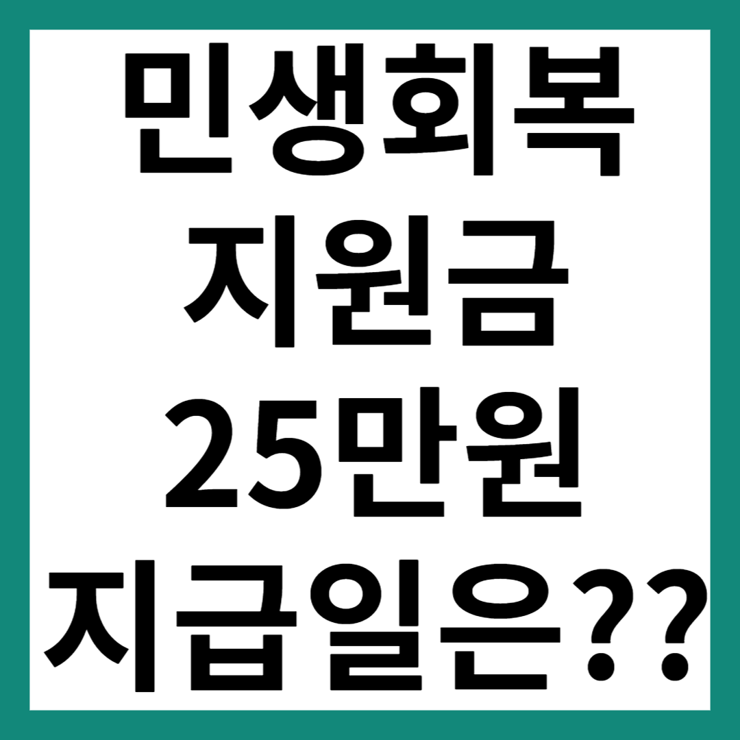 민생회복 지원금 25만원