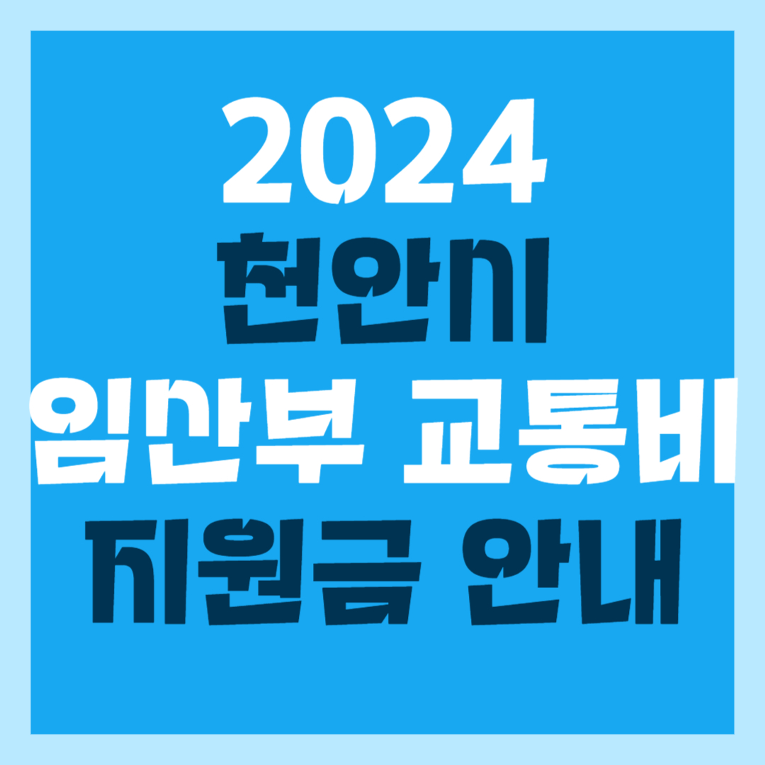 2024 천안시 임산부 교통비지원