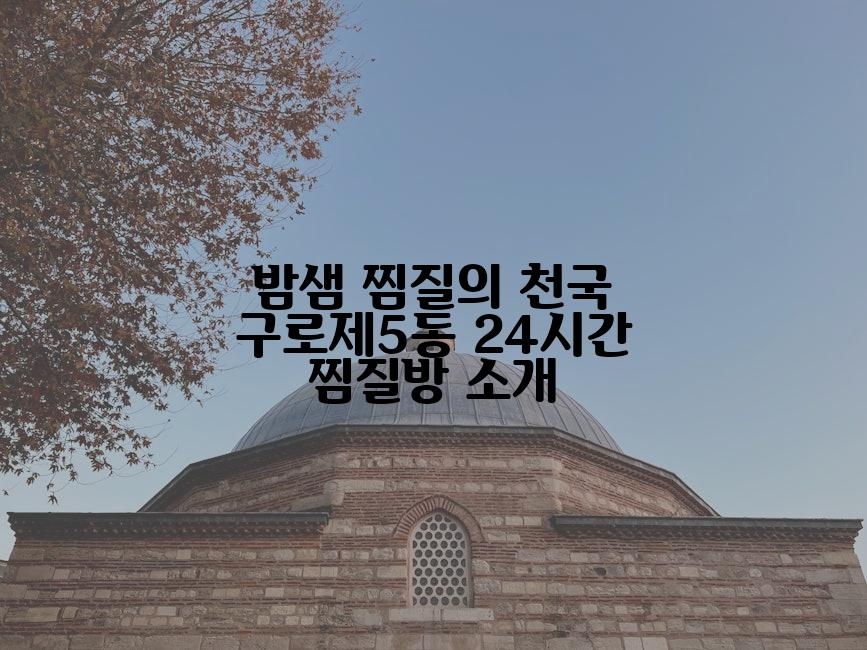 밤샘 찜질의 천국 구로제5동 24시간 찜질방 소개