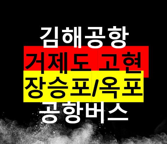  거제도 고현, 장승포, 옥포 김해공항버스 / 시간표, 노선도, 요금, 정류장 정보