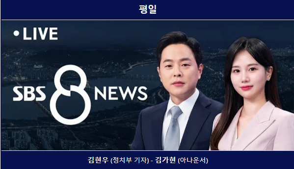 SBS 평일 저녁 8시 뉴스 진행자 아나운서 기자 정보 출처 나무위키