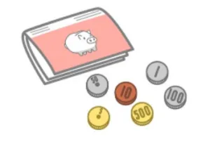 분홍색-통장-1개와-동전-5개