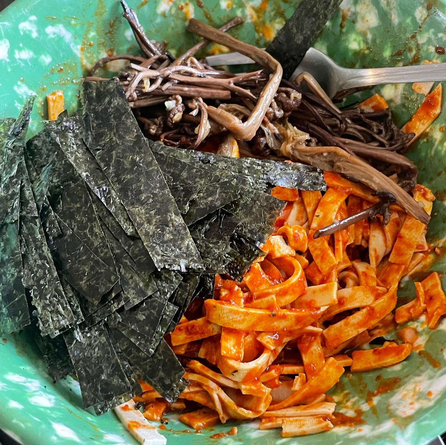  다이어트 레시피 : 두부면으로 비빔면! 1분컷이나 짱맛 (비건)