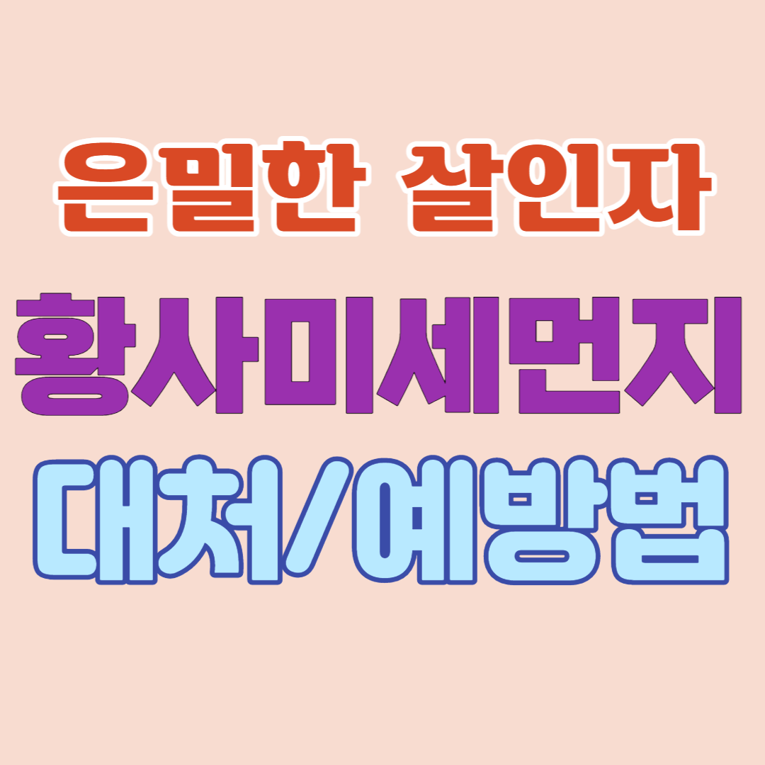  황사와 미세먼지 대처법과 예방 건강수칙