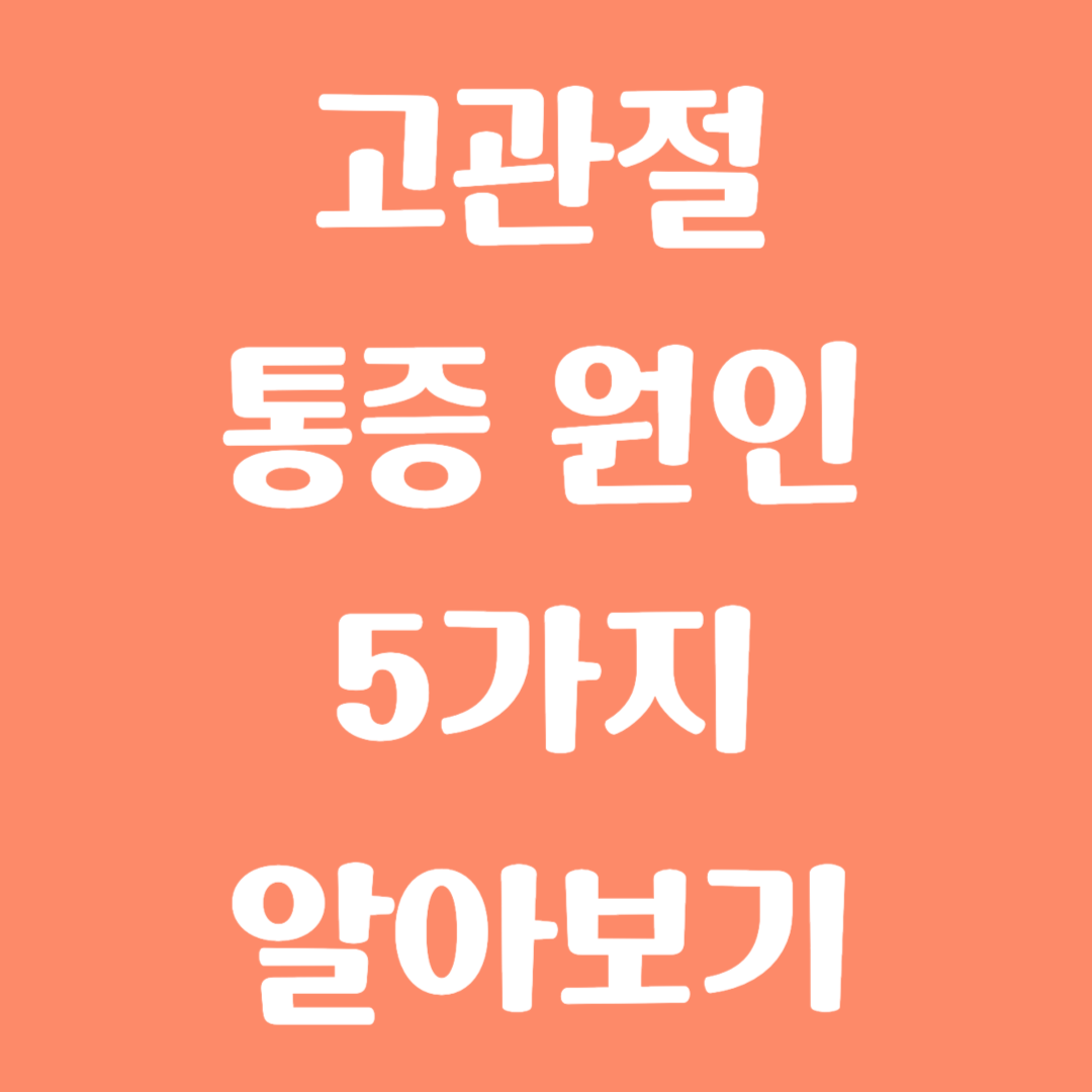 고관절 통증 원인 5가지 및 운동방법 알아보기