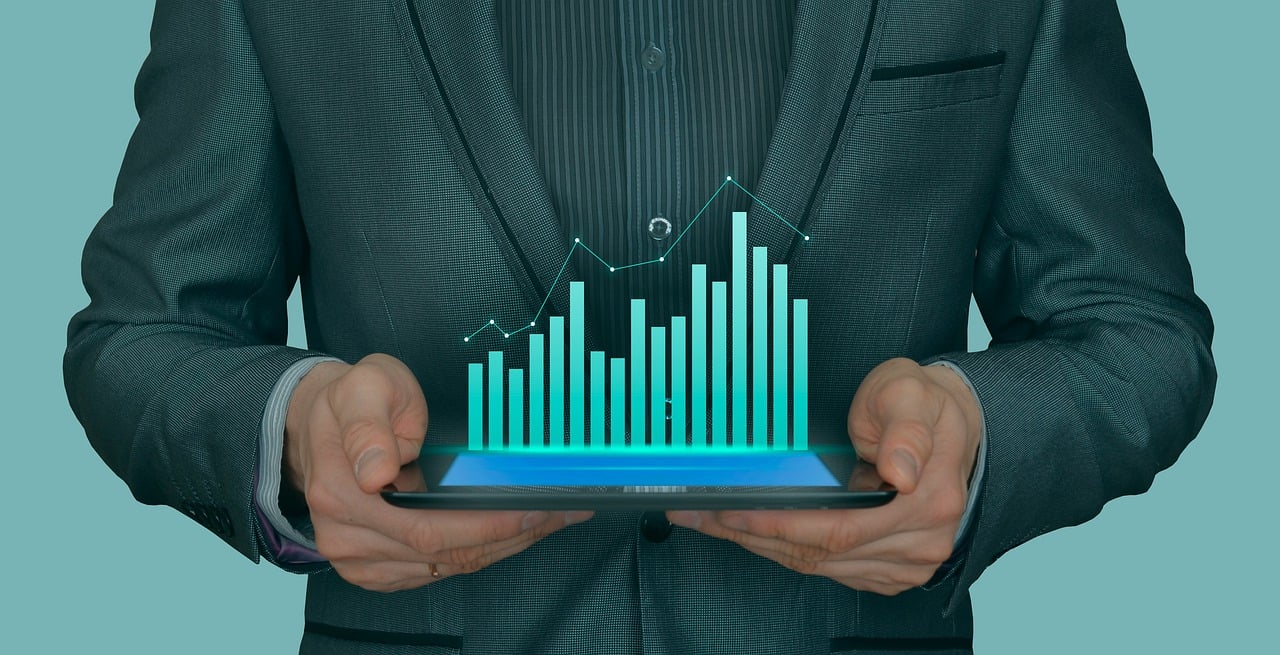 a man with a graph