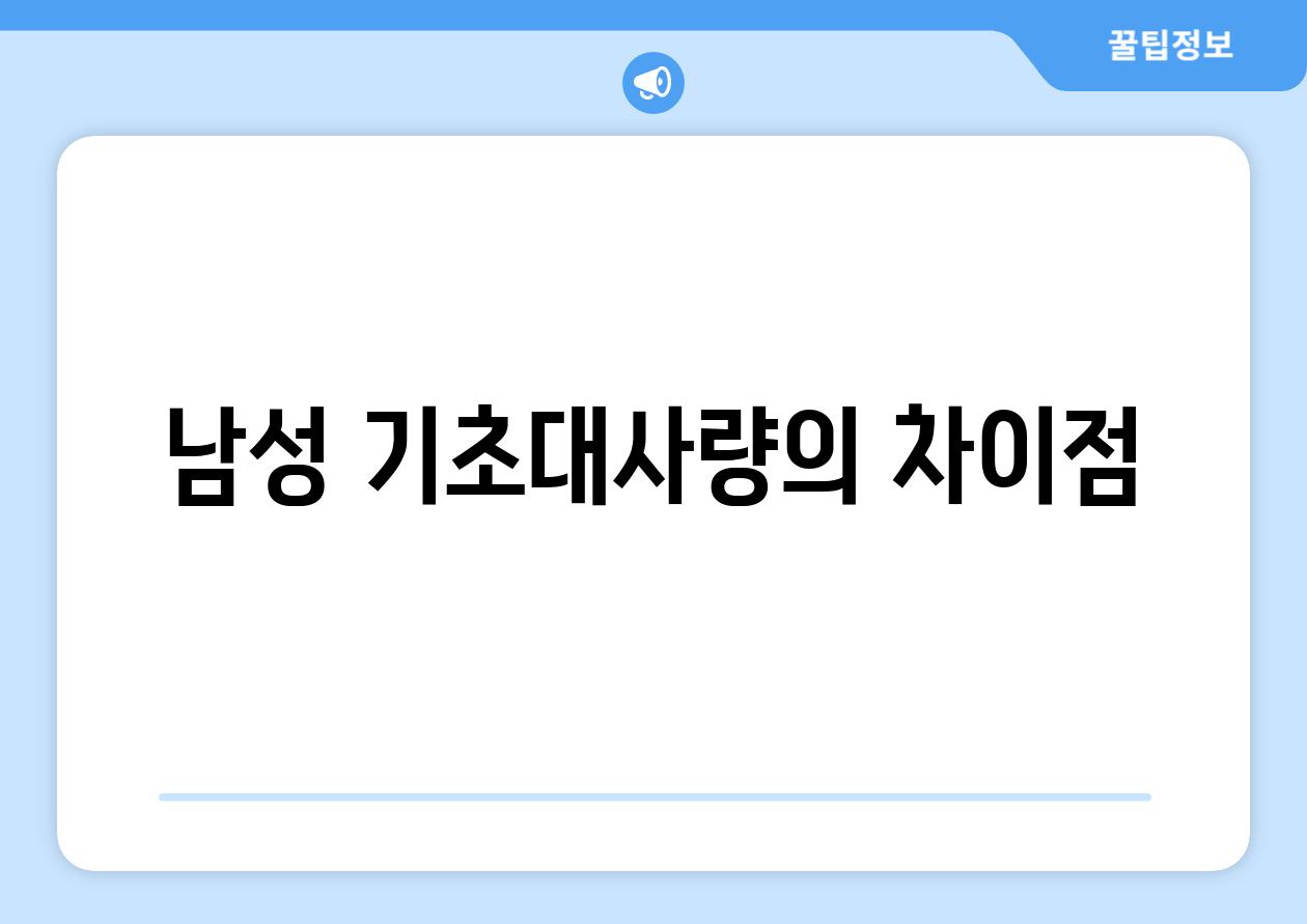 남성 기초대사량의 차장점