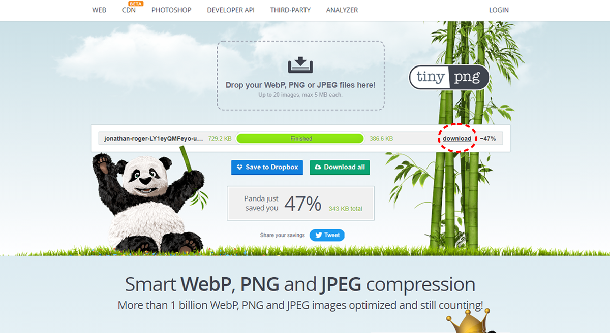 TinyPng-사이트-캡쳐사진