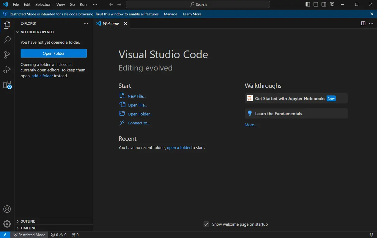 Visual Studio Code 화면