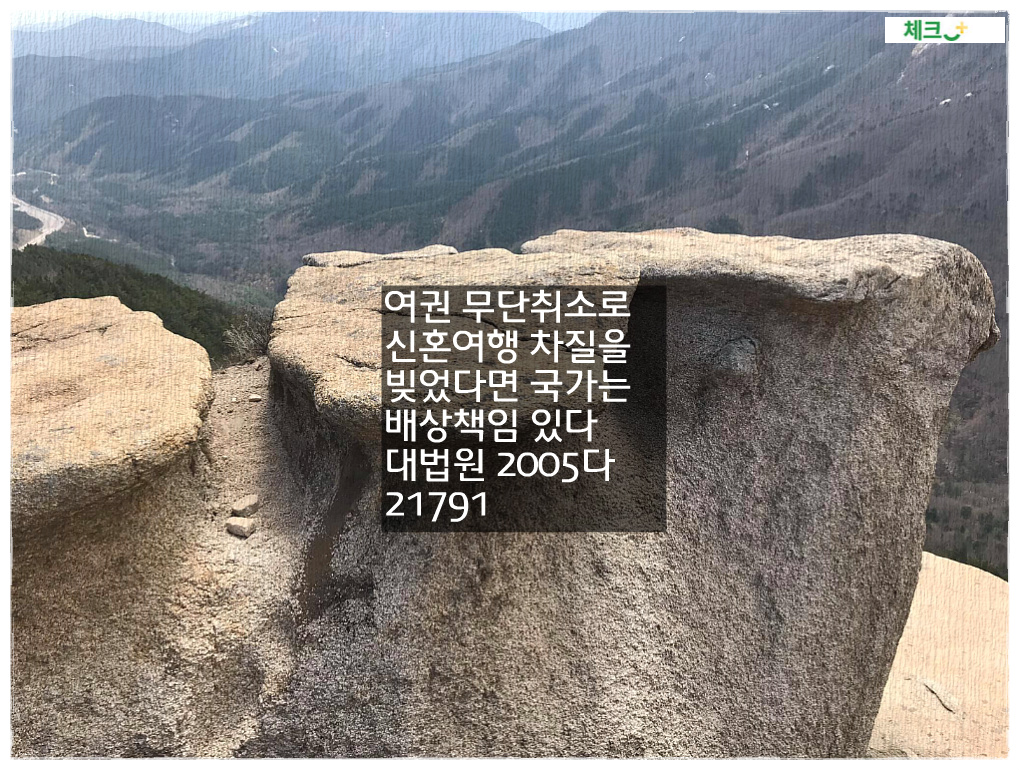 여권 무단취소로 신혼여행 차질을 빚었다면 국가는 배상책임 있다