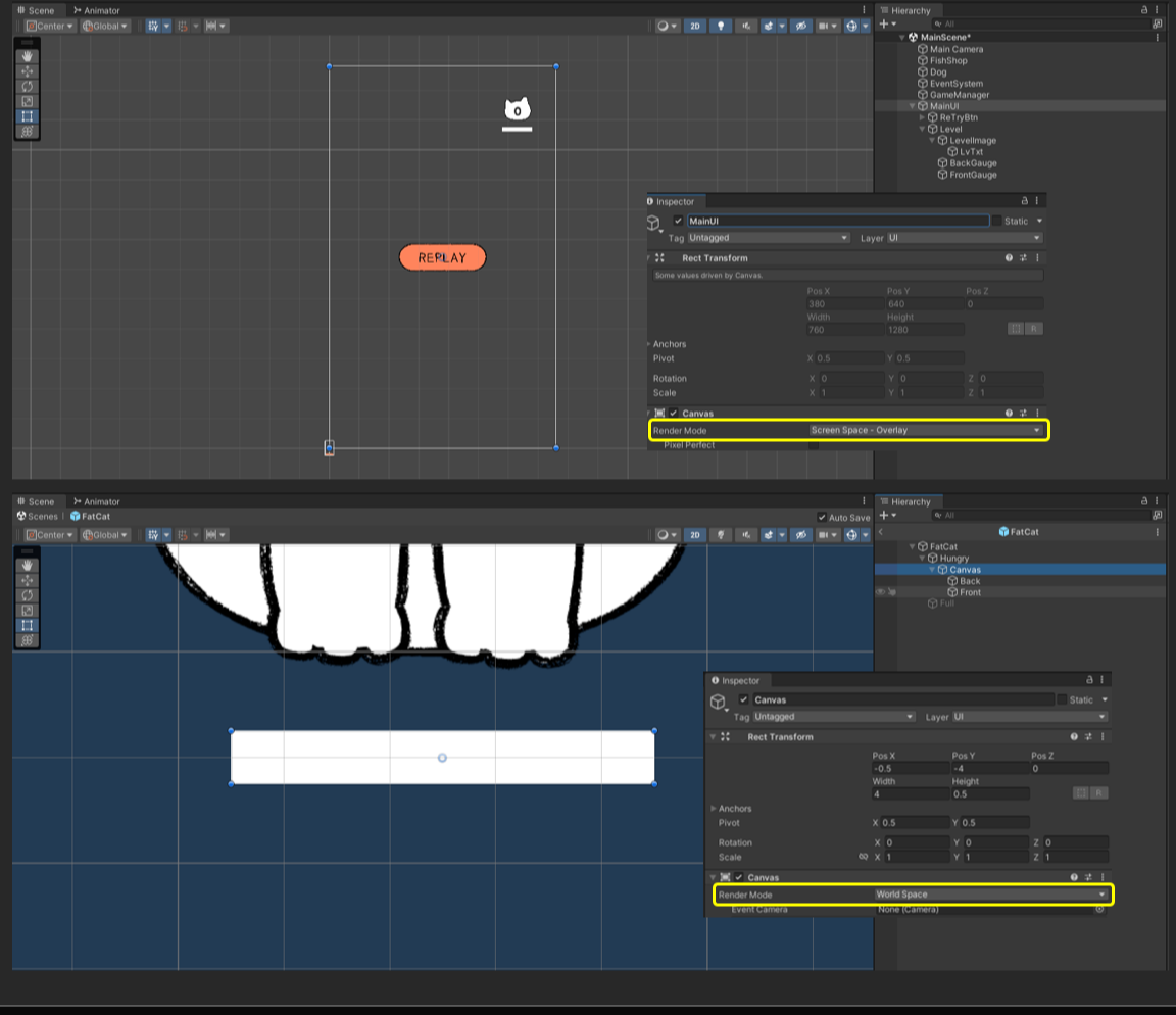Unity 기초 기능 #3 - Canvas Render Mode, Rigidbody2D 타입 :: GyroCode