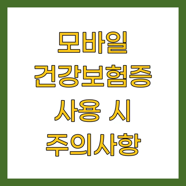 모바일 건강보험증 사용 시 주의사항