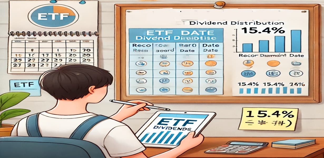 ETF 분배금의 기준일, 지급일, 세금 구조를 이해하고 있는 투자자의 모습
