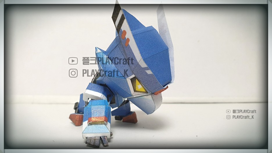  브롤스타즈 전설 무료 받기 블루 메카크로우 종이모형  도안 Brawl Stars Mecha Crow