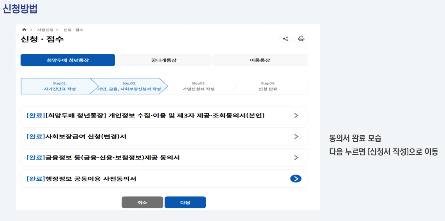 희망두배 청년통장 신청 방법 여덞번째