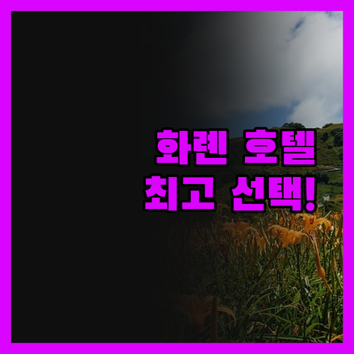 화롄 호텔, 인생 최고의 선택! 후회