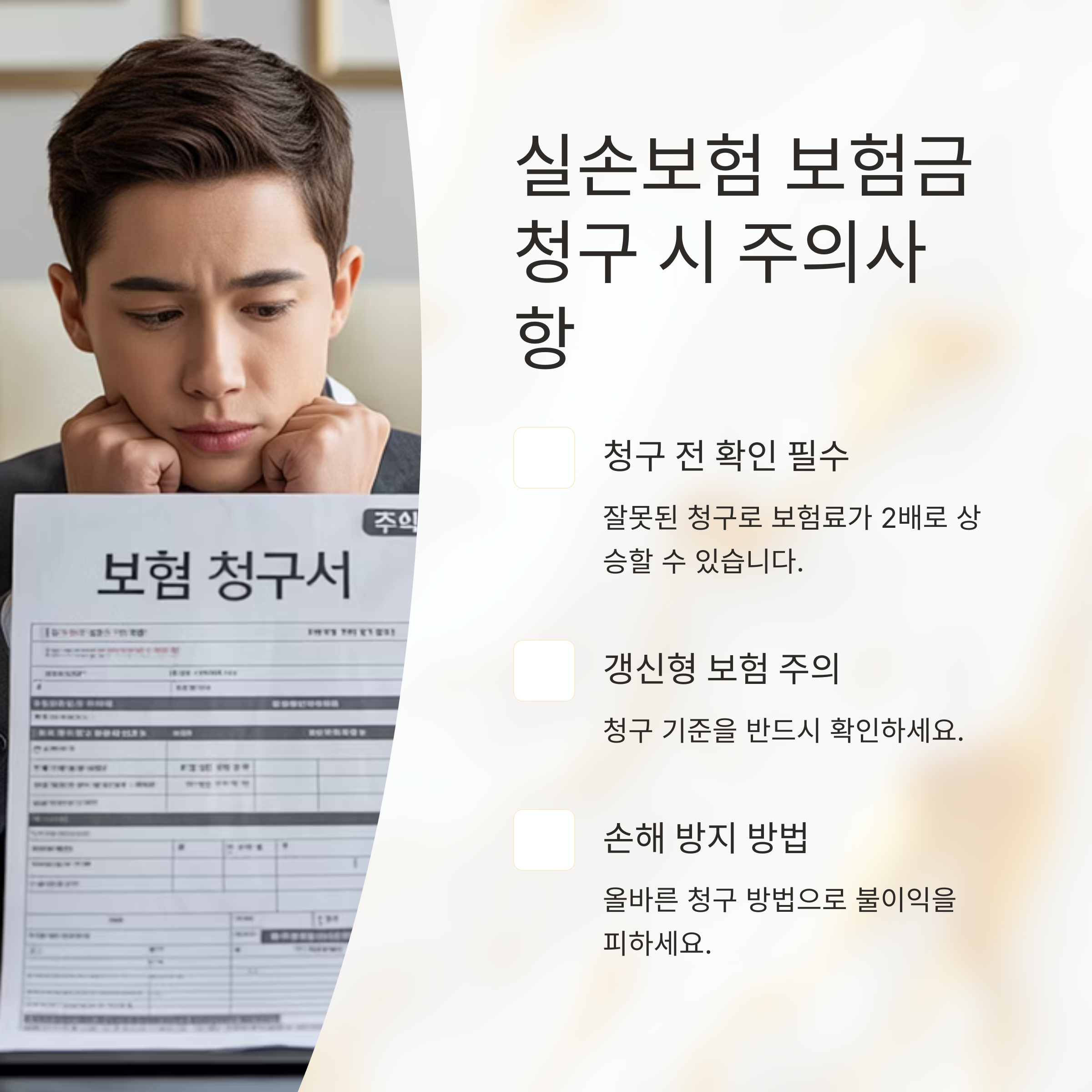 실손보험 보험금 청구, 이럴 땐 손해입니다 (갱신형 보험 주의!)