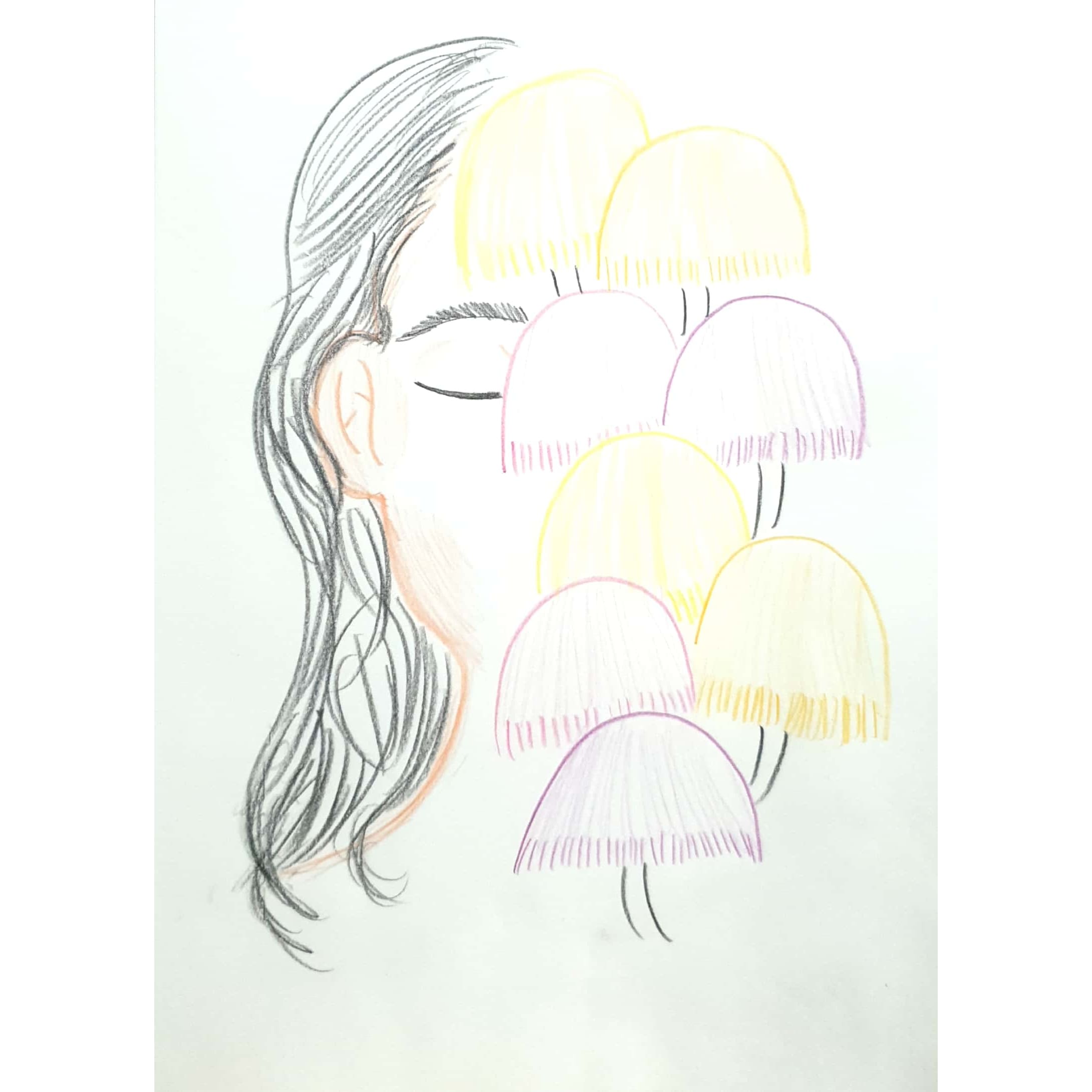  Dream in Dream 몽중몽 일러스트 일러스트레이션 그림 드로잉 색연필화 그리기 꿈속의 꿈