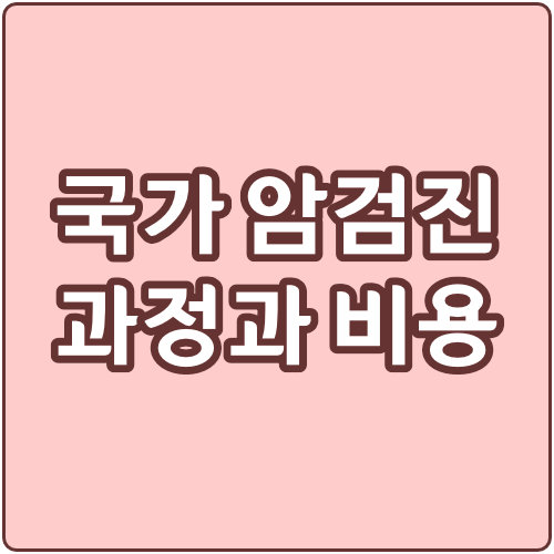  국가 건강 검진 암검진 과정과 비용 (자기부담금)