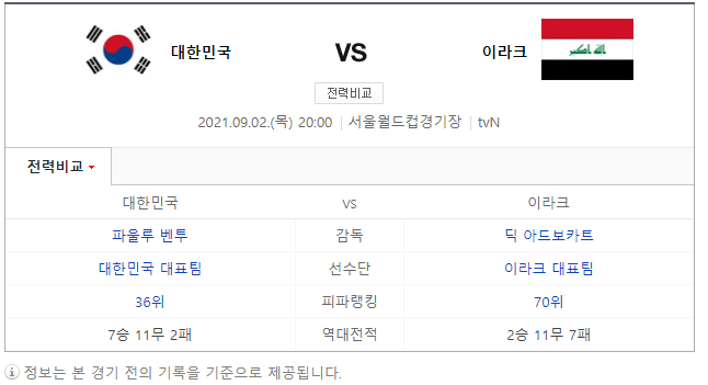  대한민국VS이라크 축구중계 보는방법