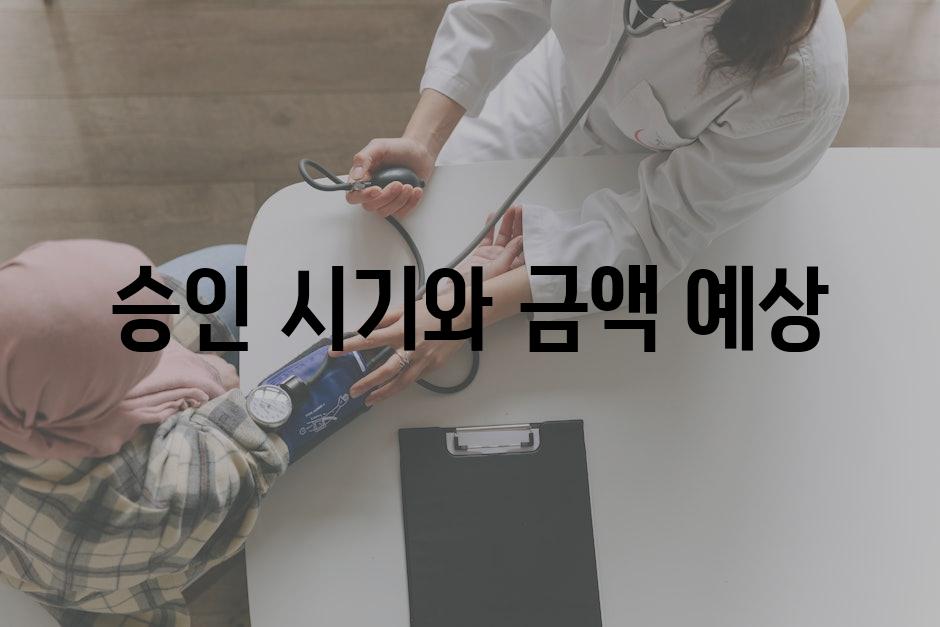 승인 시기와 금액 예상