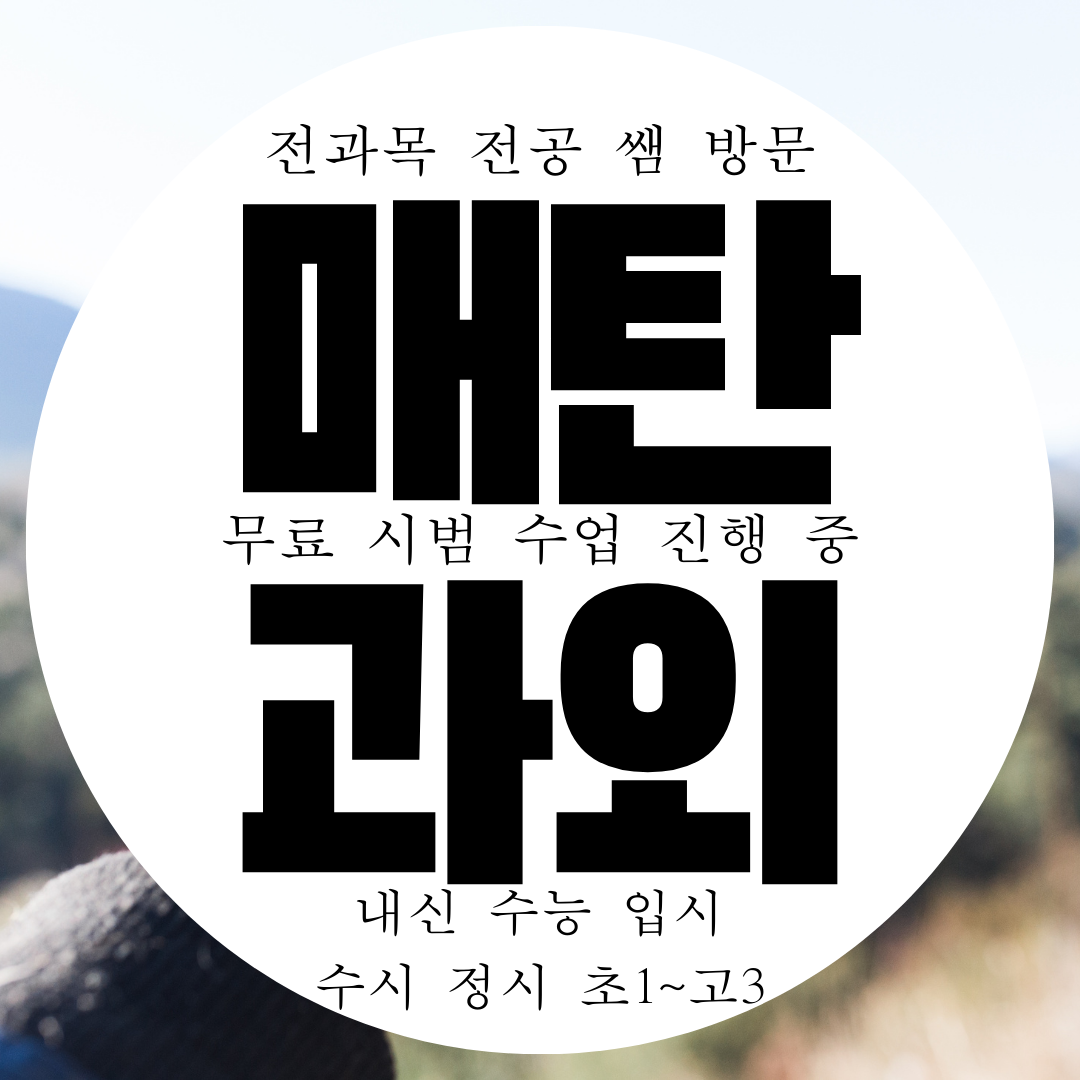  영통 매탄동 전과목 영수과외 고등 전문 학생 과외구하기 국어 과학