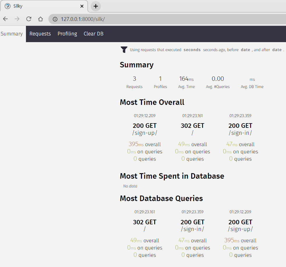  Django Query Profiling Tool 3 Silk