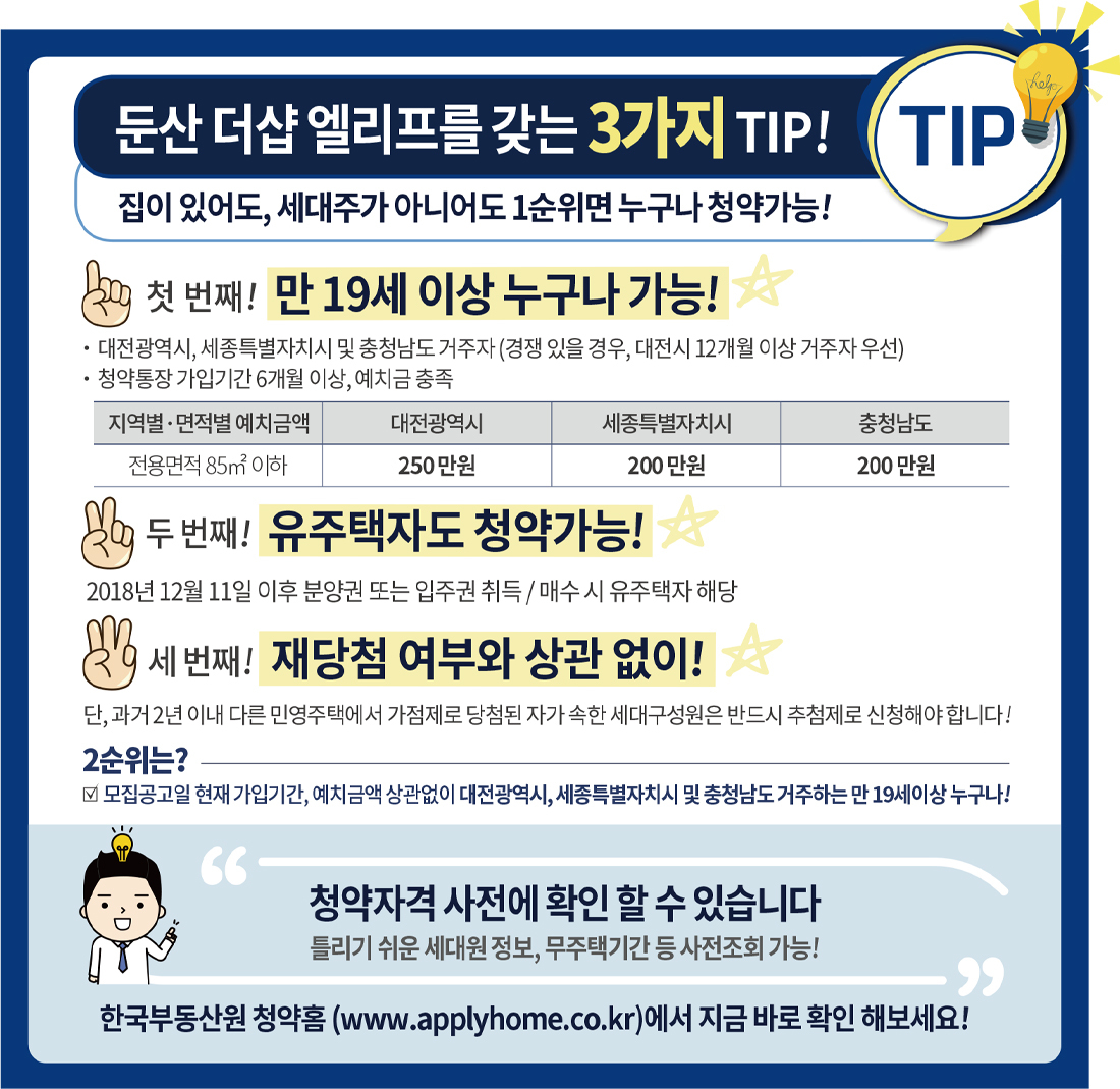 둔산 더샵 엘리프 청약 조건