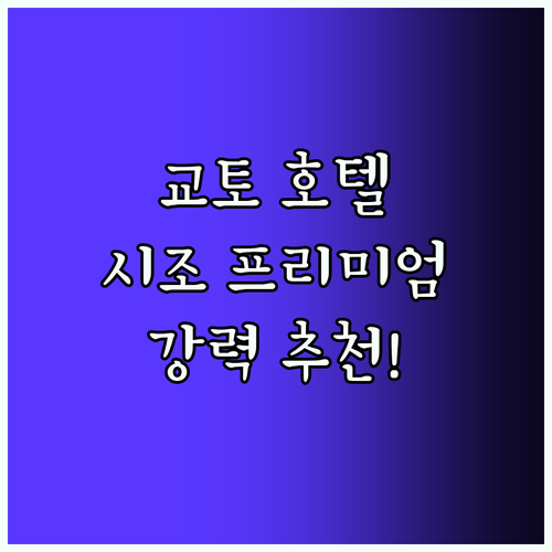 교토 어반 호텔.. 시조 프리미엄 강
