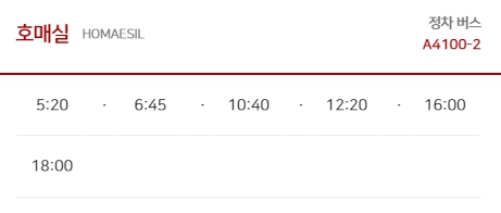 호매실 인천공항 버스 시간표