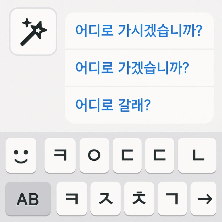 플레이키보드 앱의 '마법봉' 버튼 UI