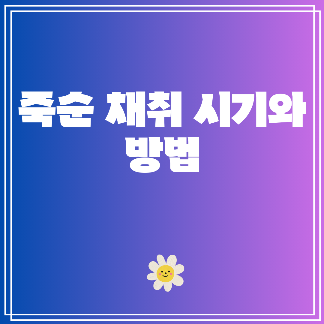 죽순채취시기와방법