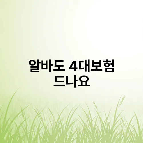 알바도 4대보험 드나요