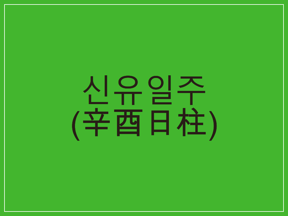  신유일주(辛酉日柱) 일주론 요약
