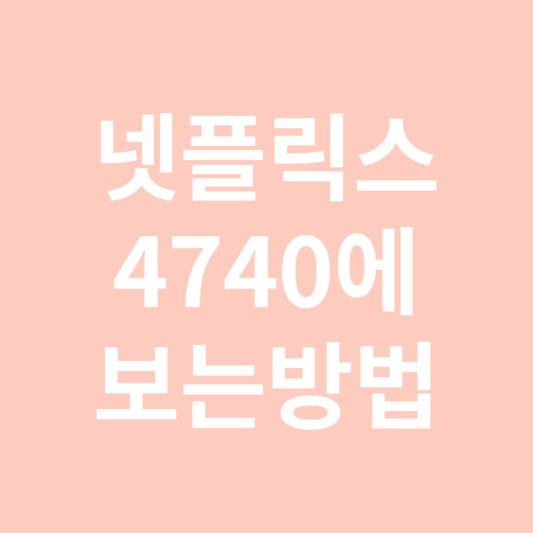 피클플러스로 넷플릭스 할인받기