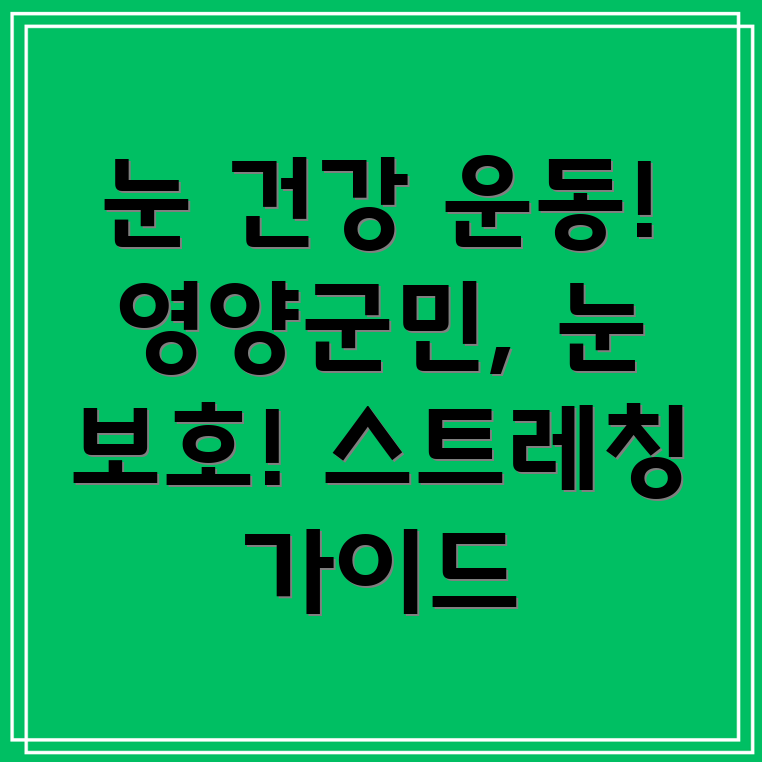 눈 건강 운동