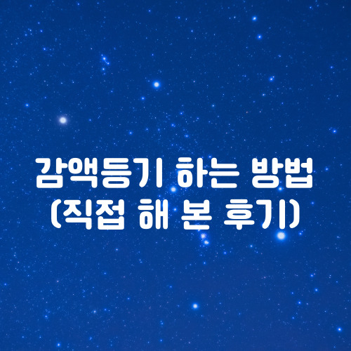  감액등기 하는 방법(후기)