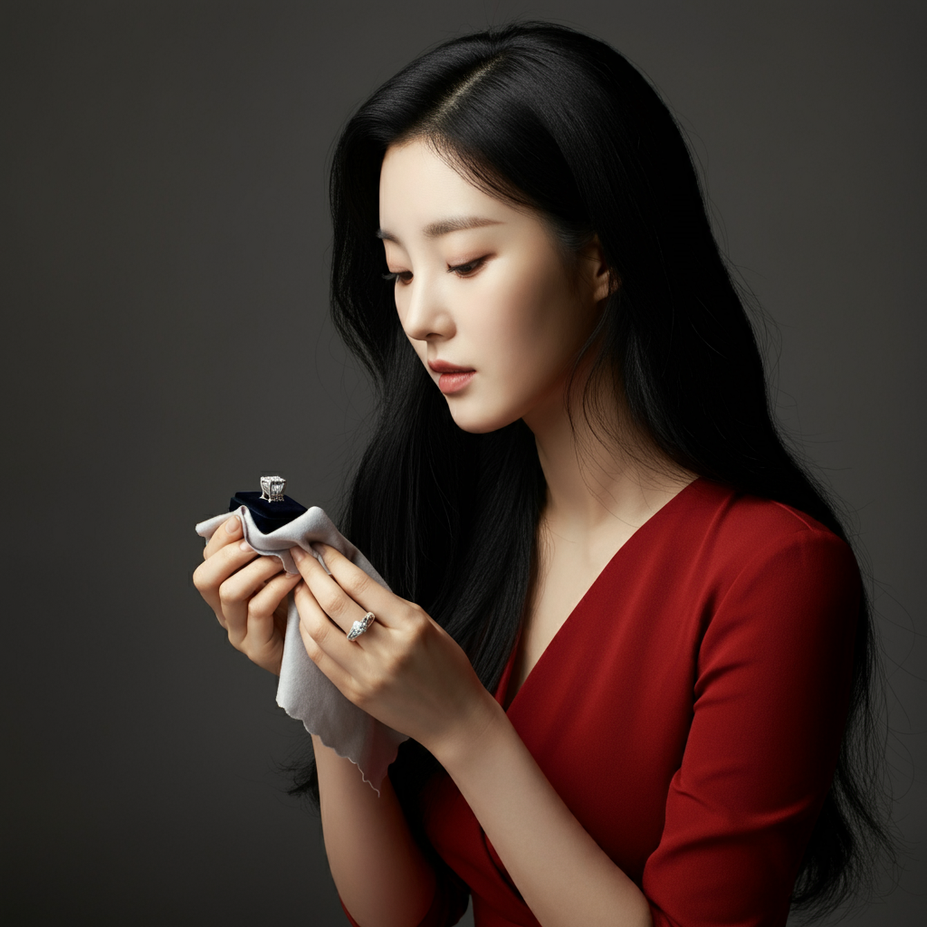 반지를 보는 여성의 손 무료 이미지