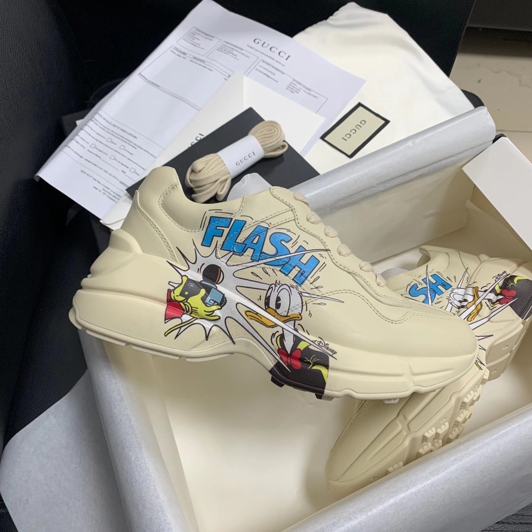  [GUCCI x DISNEY] 구찌 X 디즈니 도날드 덕 라이톤 스니커즈 646506 DRW00 9522