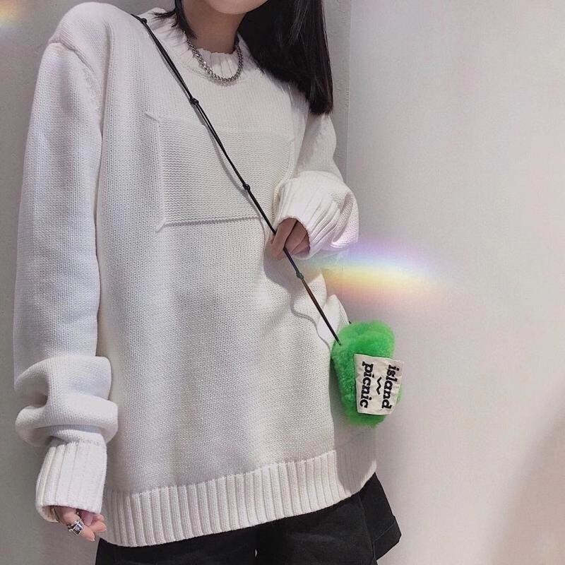  [MAISON MARGIELA] 메종 마르지엘라 로고 니트 스웨터 화이트
