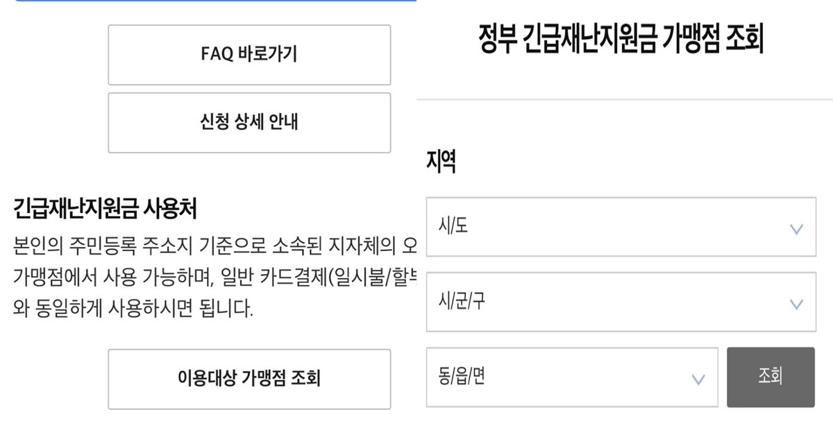  긴급재난지원금 사용처 정확하게 확인하는 법 (+신청 방법)
