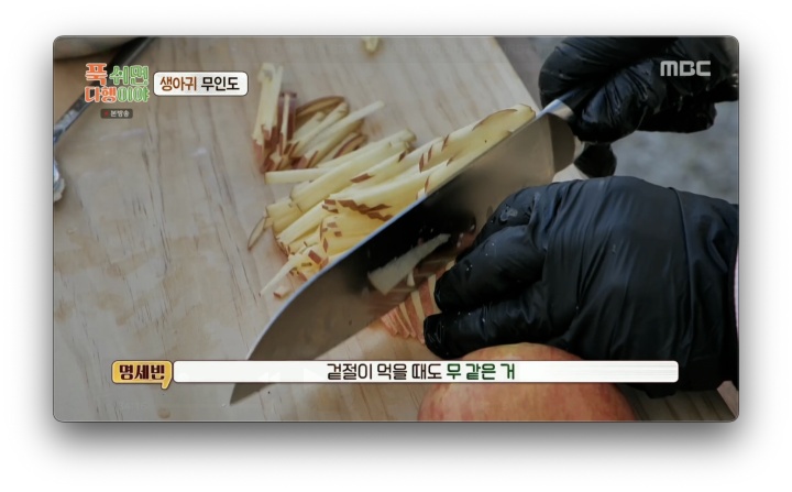 푹다행 명세빈 사과 굴 겉절이